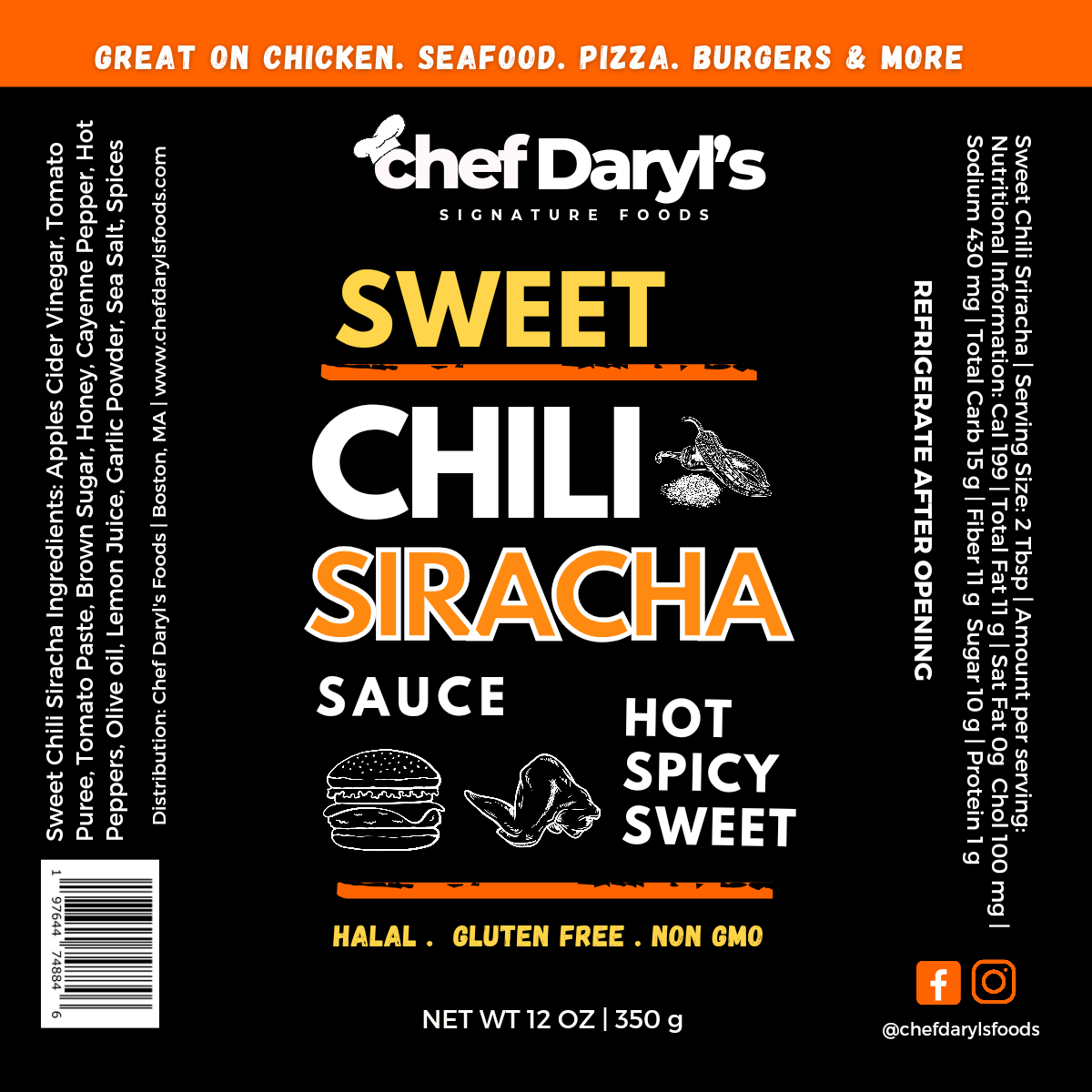 Wholesale | Chef Daryl's Sweet Chili Siracha Sauce | Case of 12