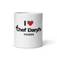I Love Chef Daryl's Foods White mug